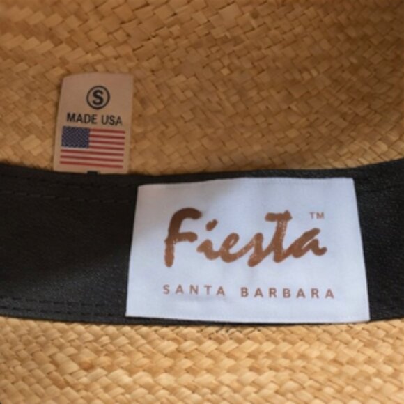 Fiesta Santa Barbara Straw Fedora Hat — Made in USA, Floral Band & Concho main image 5
